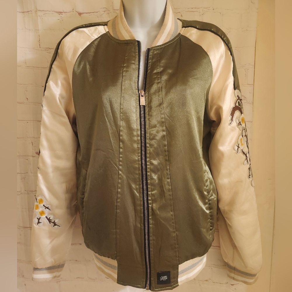 Sixth June Paris Embroidered "Sukajan" Satin Bomber Jacket Sz. Small Ret. $250